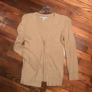 Tan old navy cardigan.